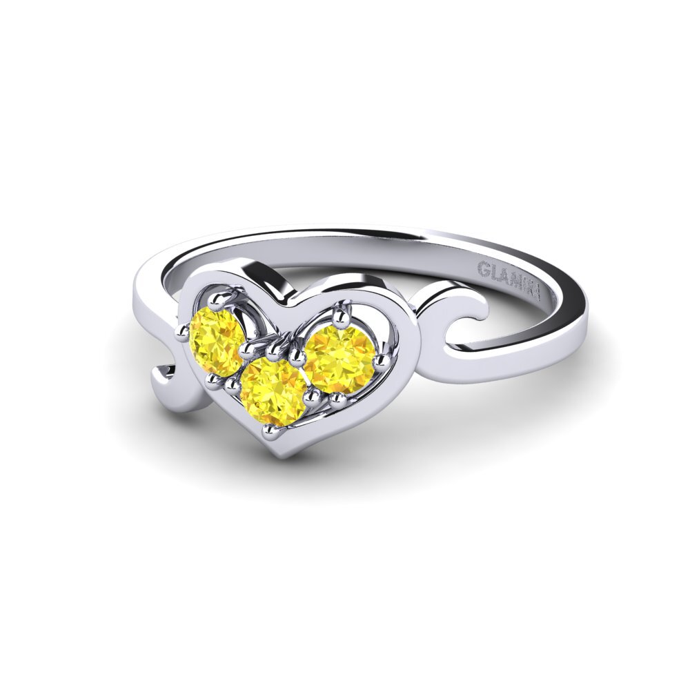 Zaffiro Giallo Anello Cadha