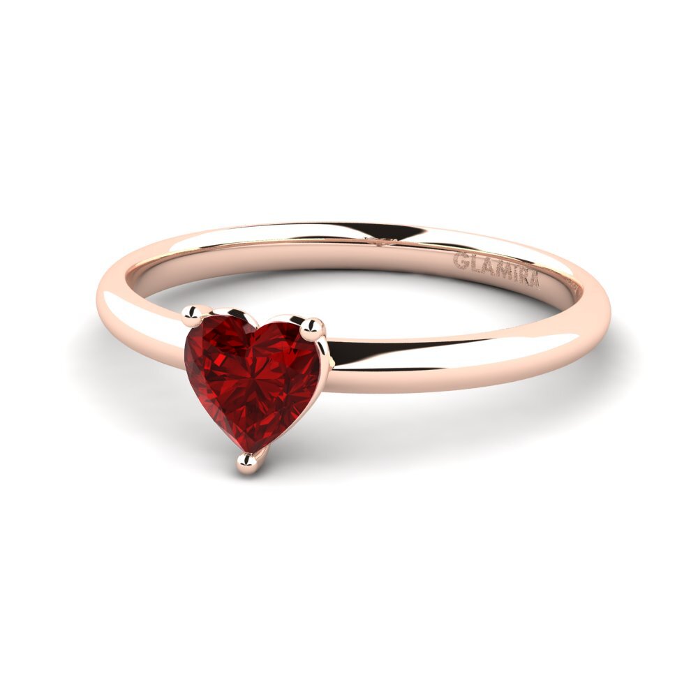 18ct Rose Gold Ruby (Lab Created) Women's Ring Cadieux