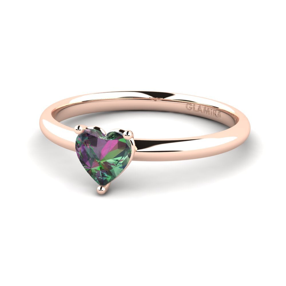 14k Oro Rosa Topacio Místico Anillo de Mujer Cadieux