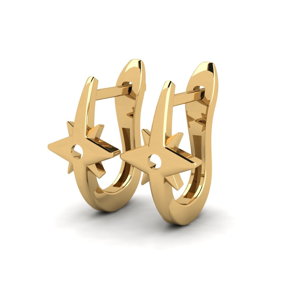 9k Oro Amarillo Pendientes Caelum