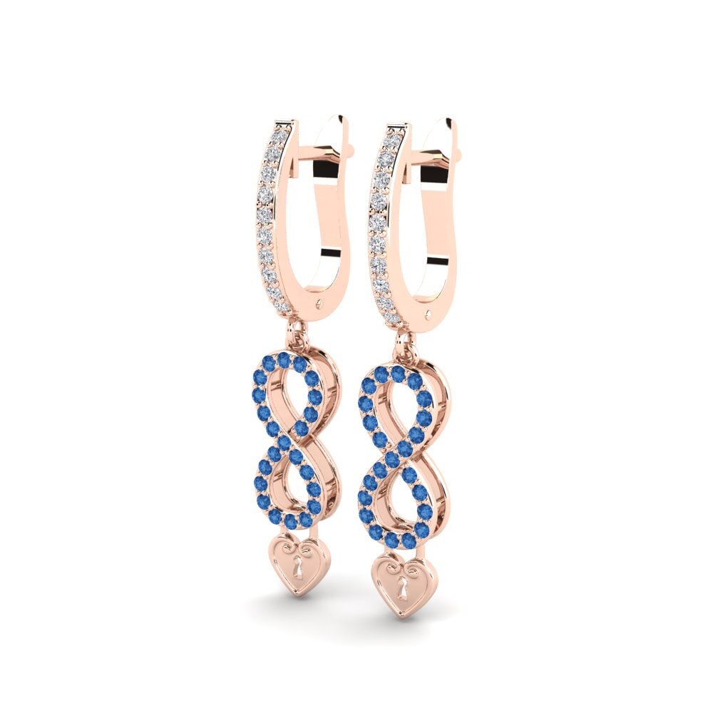 Dunkelblauer Zirkonia Damen ohrring Cafouillerie