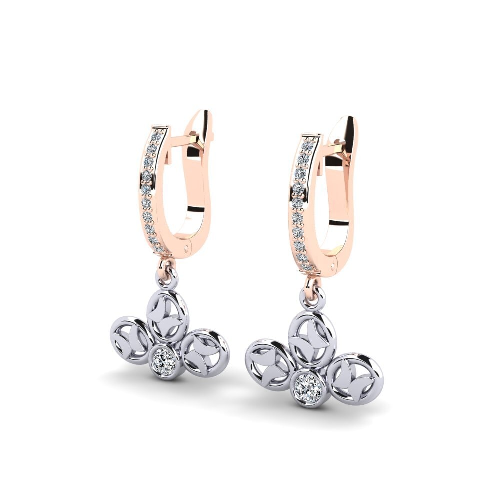 9k Oro Rosa & Blanco Pendiente de mujer Cagener