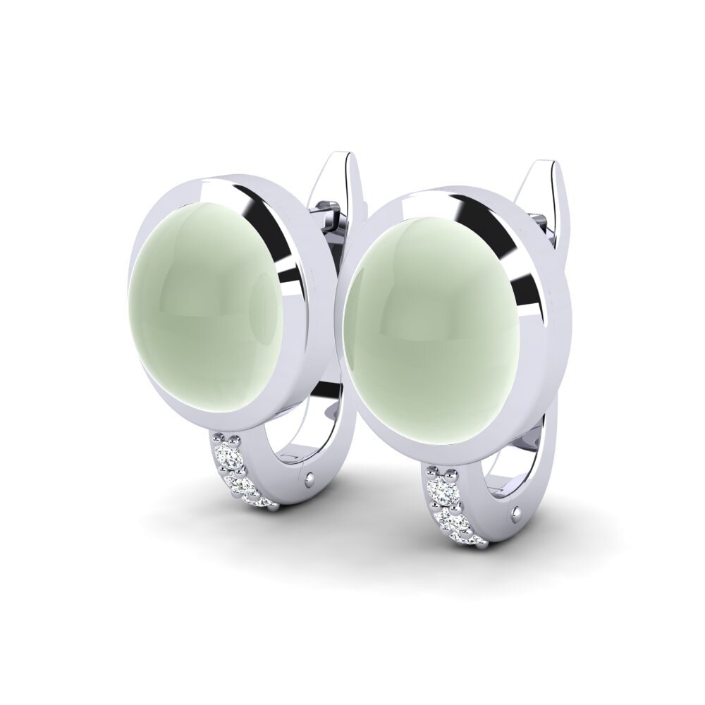 Cabochon Green Amethyst Women's Earring Caitryn