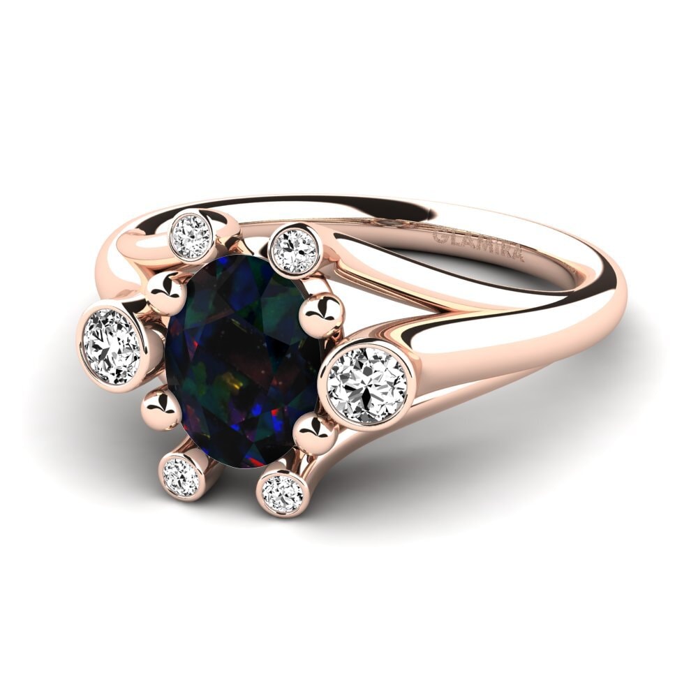 Black Opal Engagement Ring Calanthe