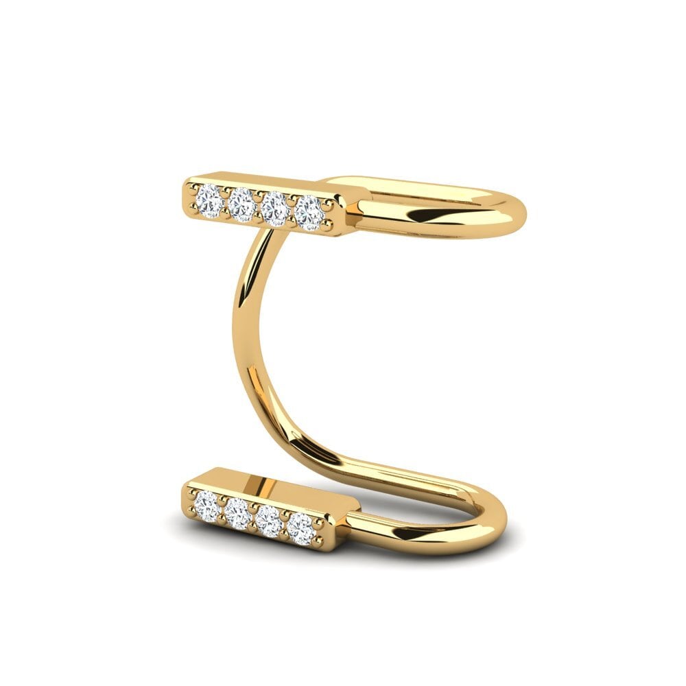 14ct Yellow Gold Zirconia Women's Earring Calderone