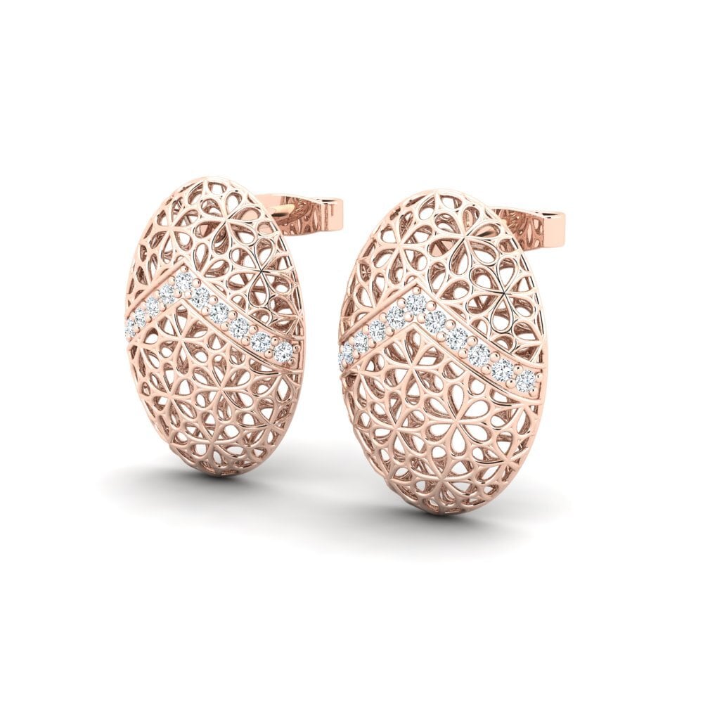 14ct Rose Gold Zirconia Women's Earring Calendula