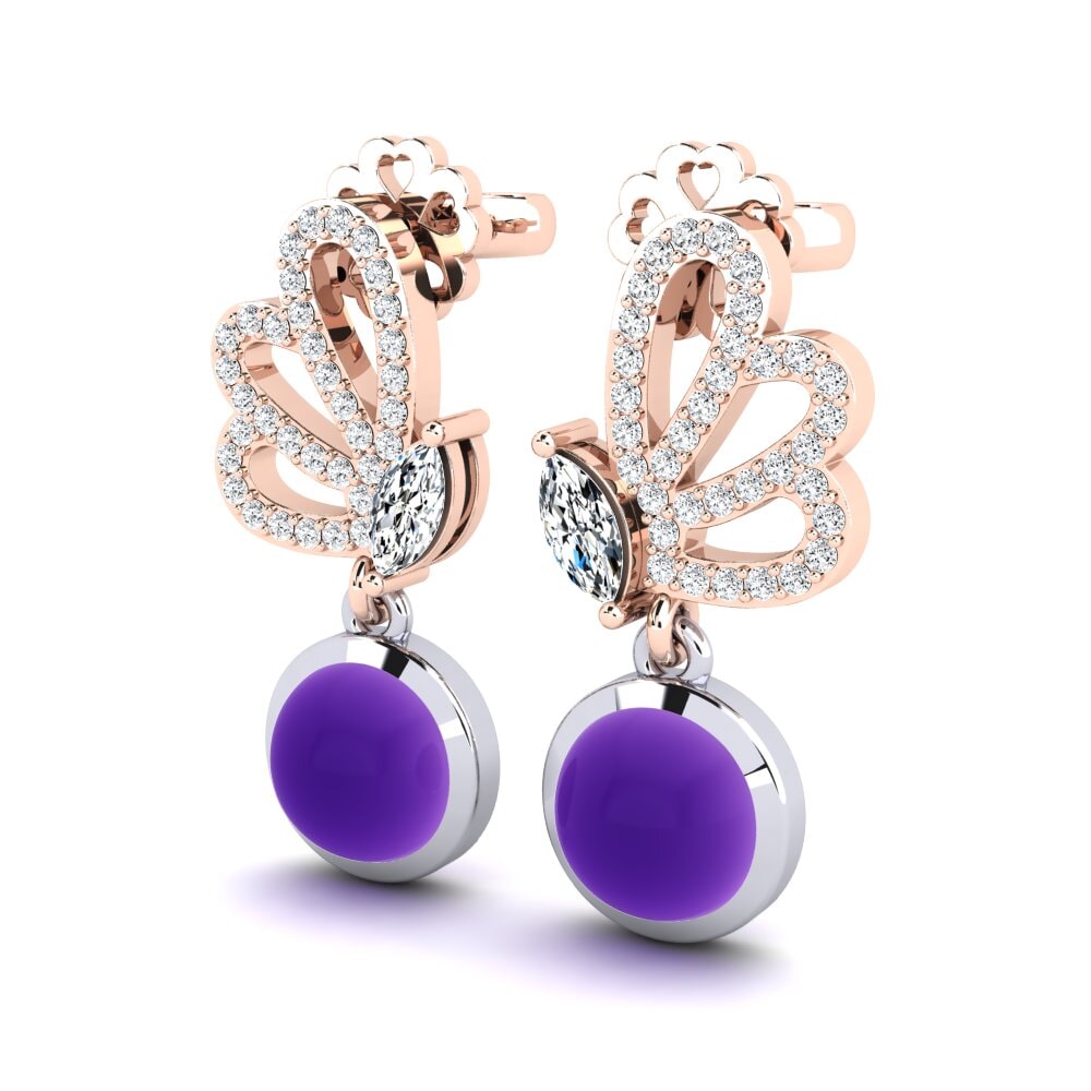 18ct White & Rose Gold Women's Earring Calindia