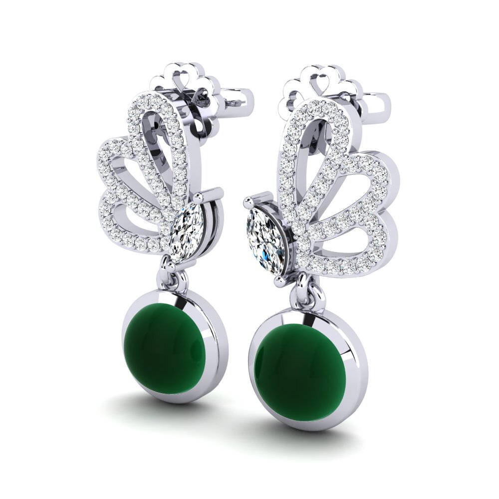 Cabochon Emerald Women's Earring Calindia