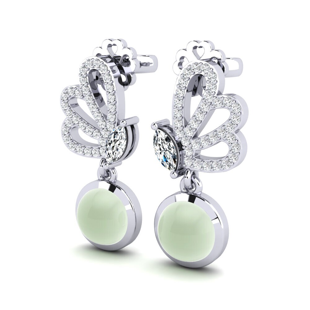 Cabochon Green Amethyst Women's Earring Calindia