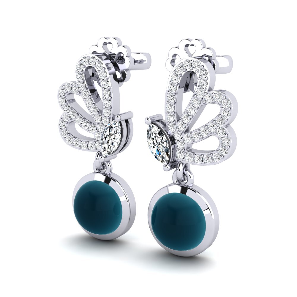Cabochon London Blue Topaz Women's Earring Calindia