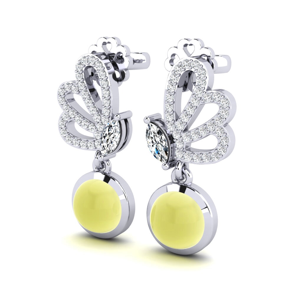 Đá Cabochon Topaz Vàng Bông tai nữ Calindia