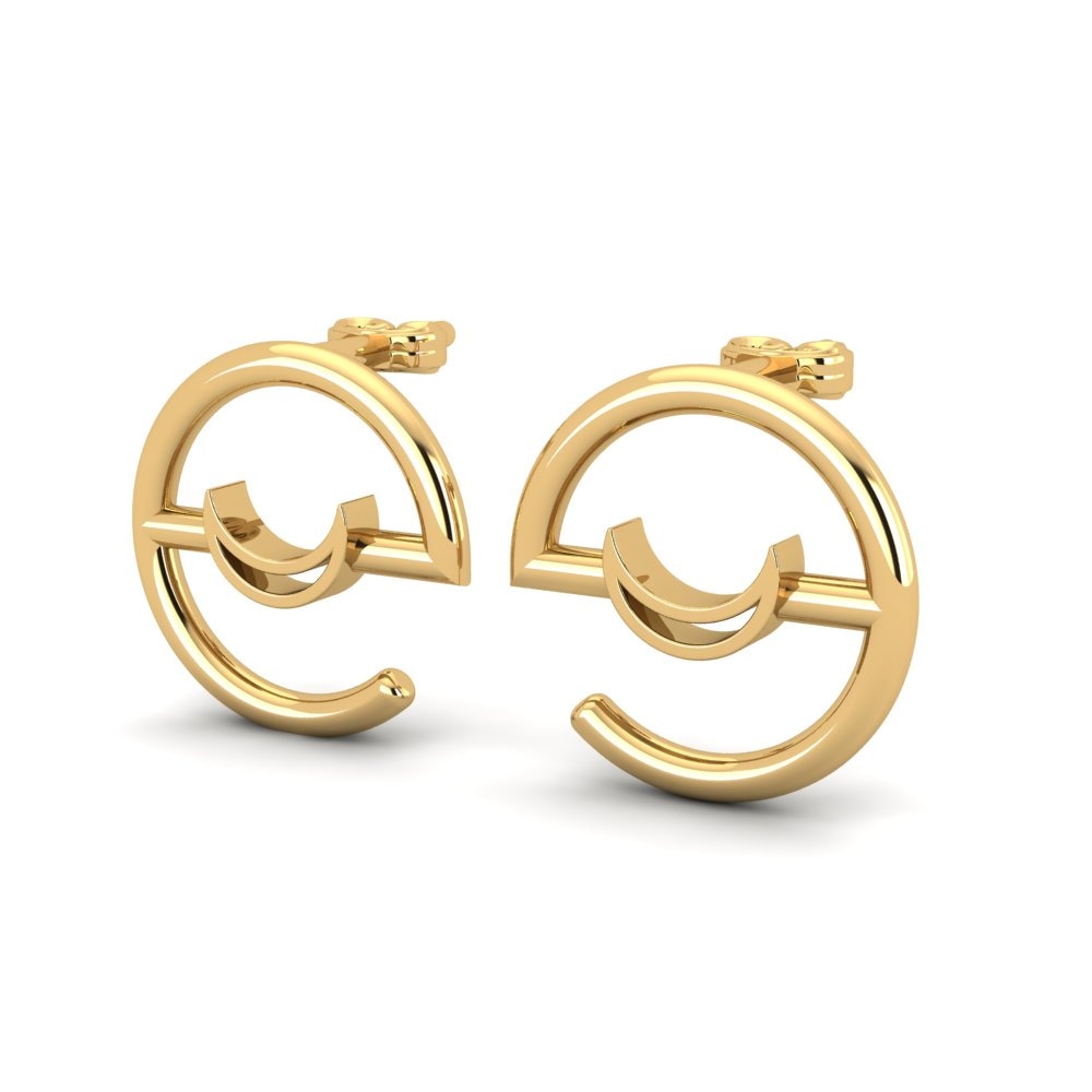 9k Oro Amarillo Pendientes Calleuxusen