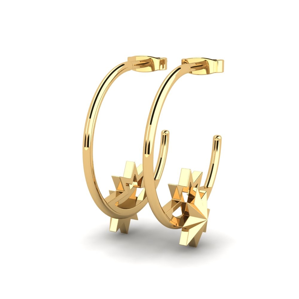 9k Oro Amarillo Pendientes Calypso