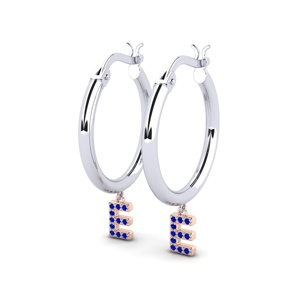 14k Oro Blanco & Rosa Zafiro Pendiente de mujer Camara E