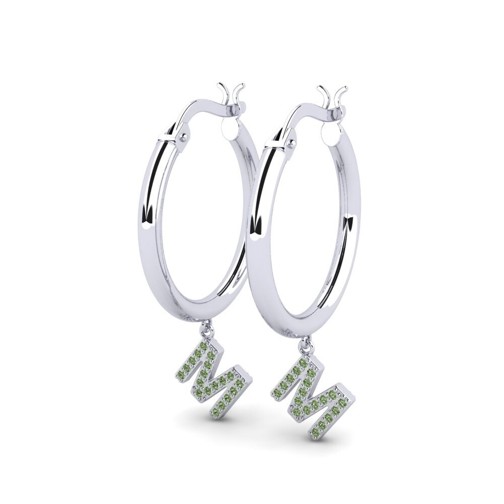 Platino 950 Diamante Verde Pendiente de mujer Camara M