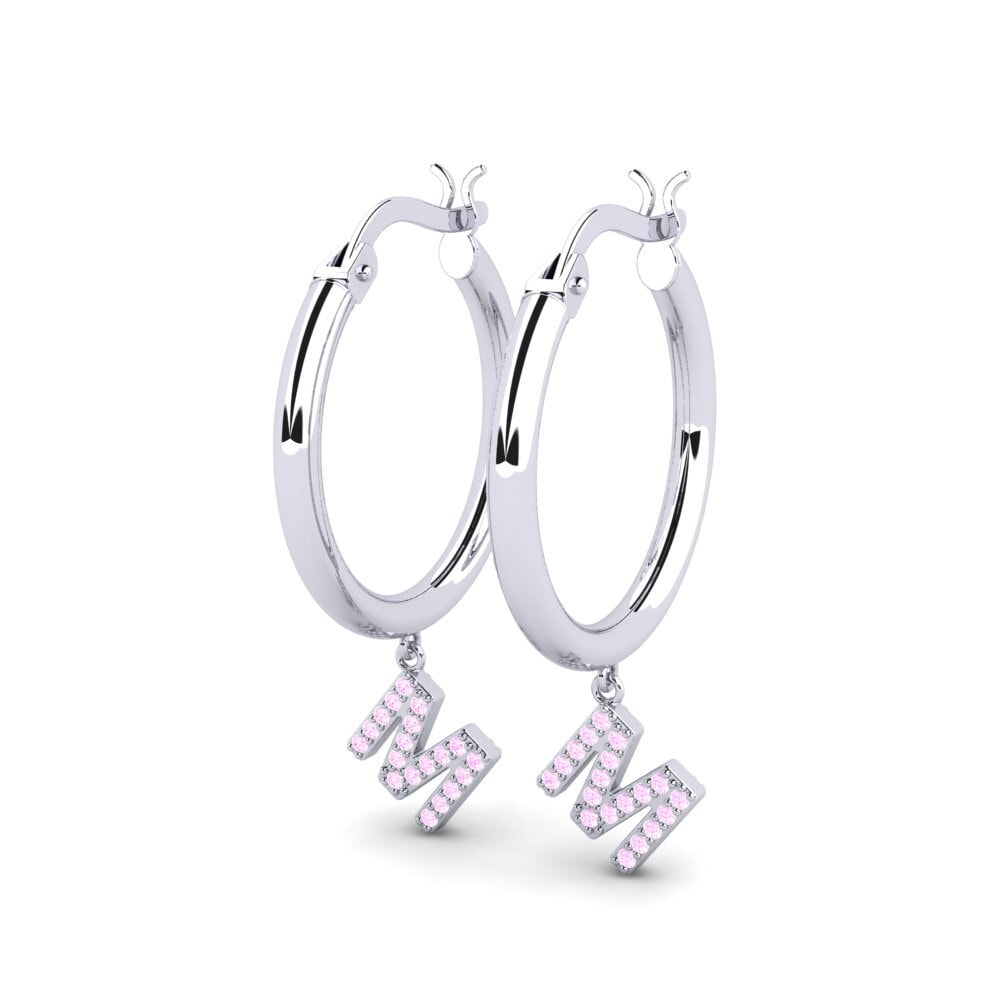 18ct White Gold Pink Sapphire Women's Earring Camara M