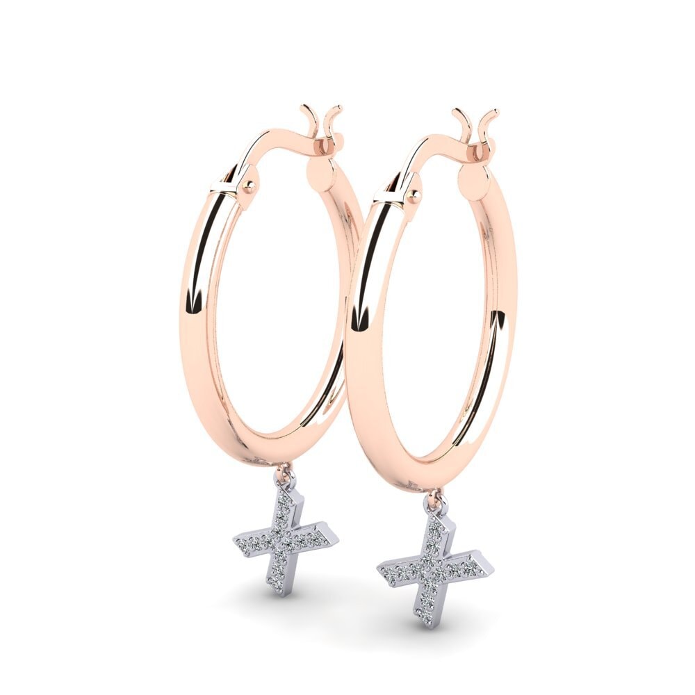 14ct Rose & White Gold Women's Earring Camara X