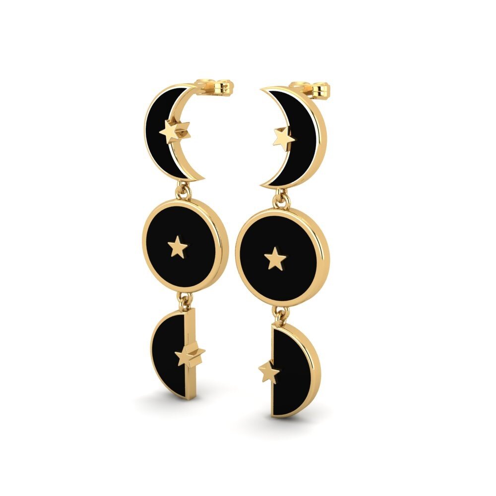 9k Oro Amarillo Pendientes Camera