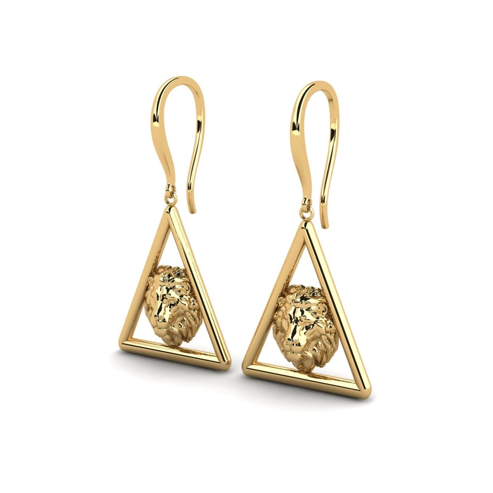 9k Oro Amarillo Pendientes Cameral
