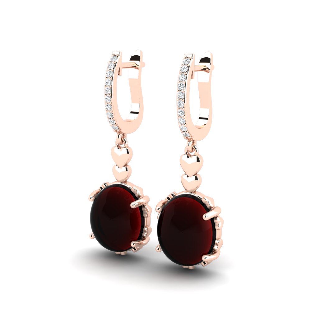red-375 Cabochon Granada Brincos Feminino Cameshia