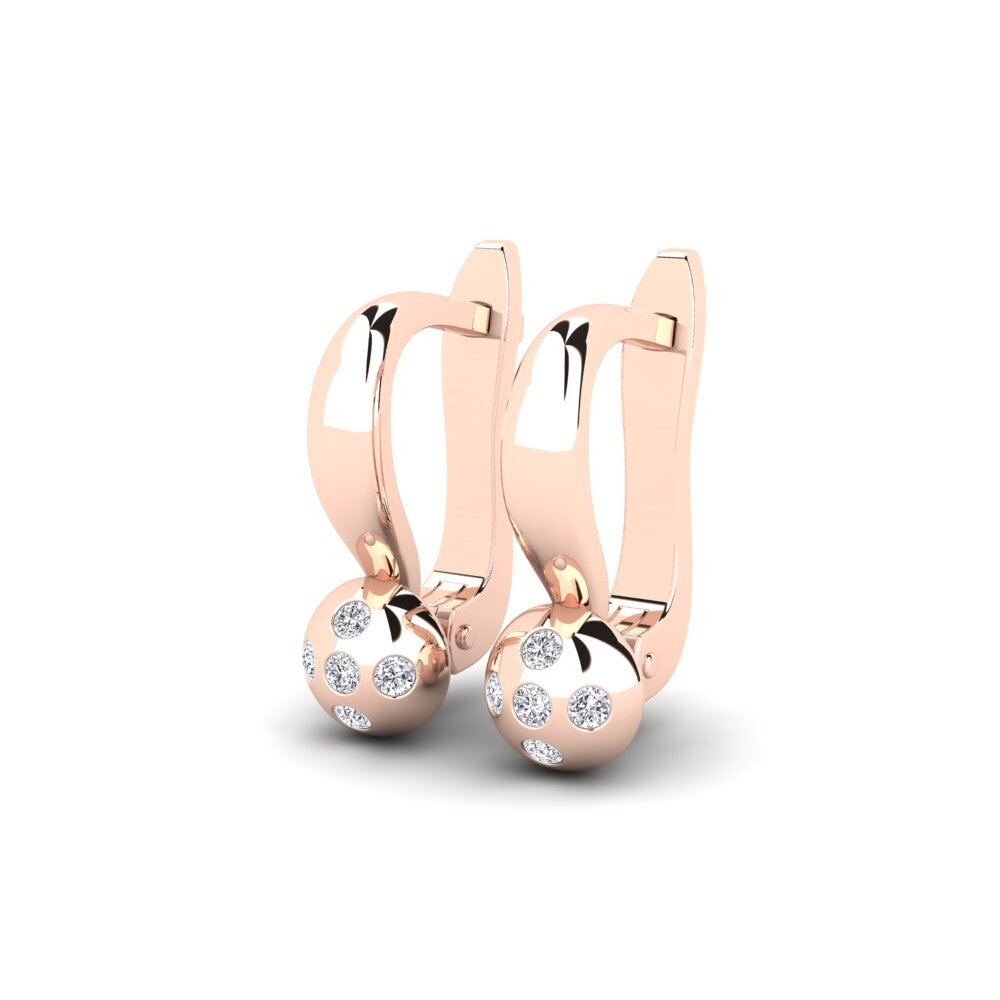 Or rose 14k Diamant De Synthèse Boucle d'oreille enfant Camilita