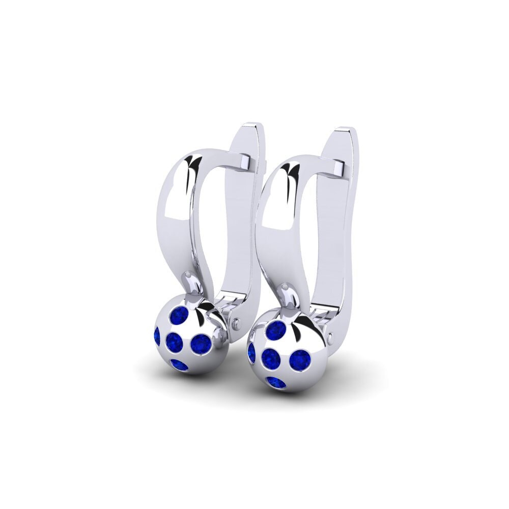 18K White Gold Sapphire Kids Earring Camilita