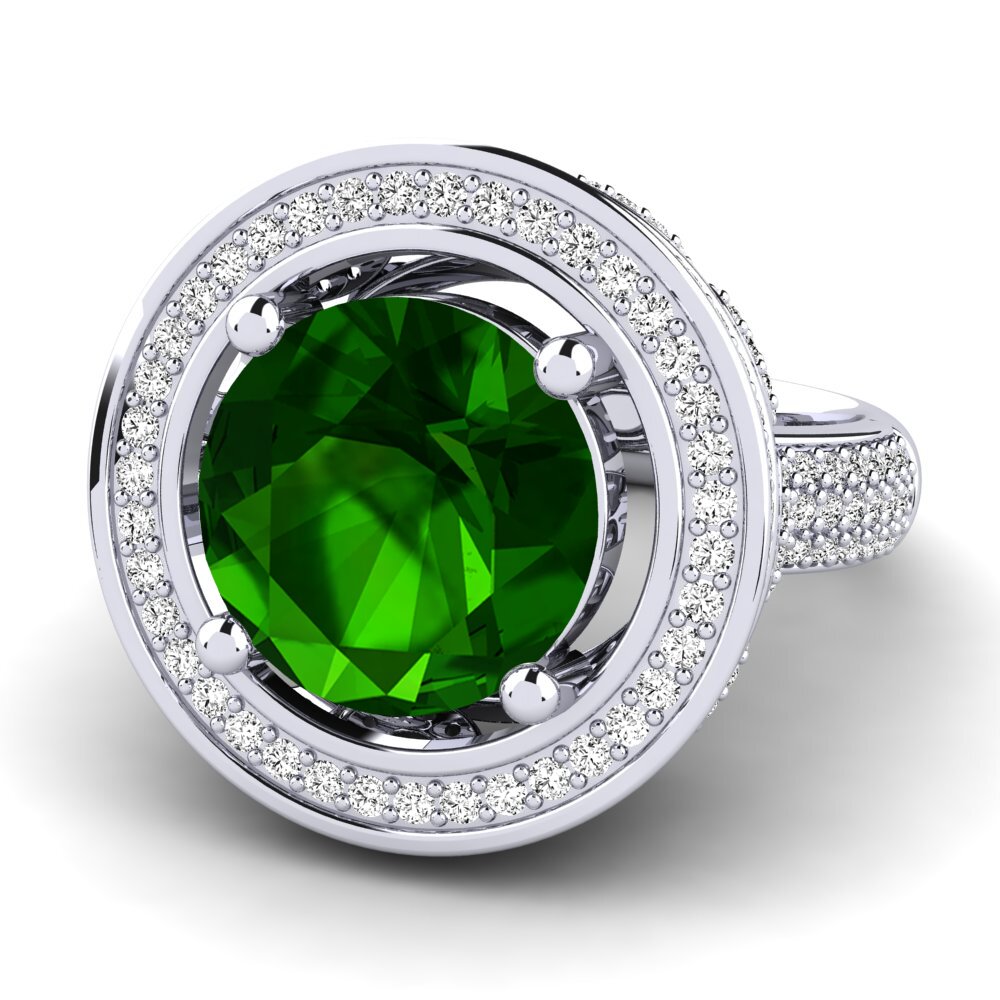 Turmalina verde Anillo Camilla