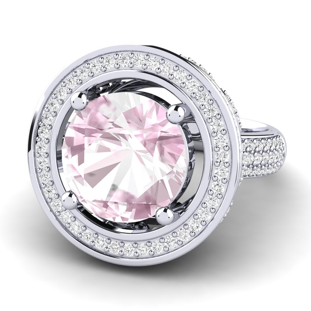 White Silver Kunzite Ring Camilla