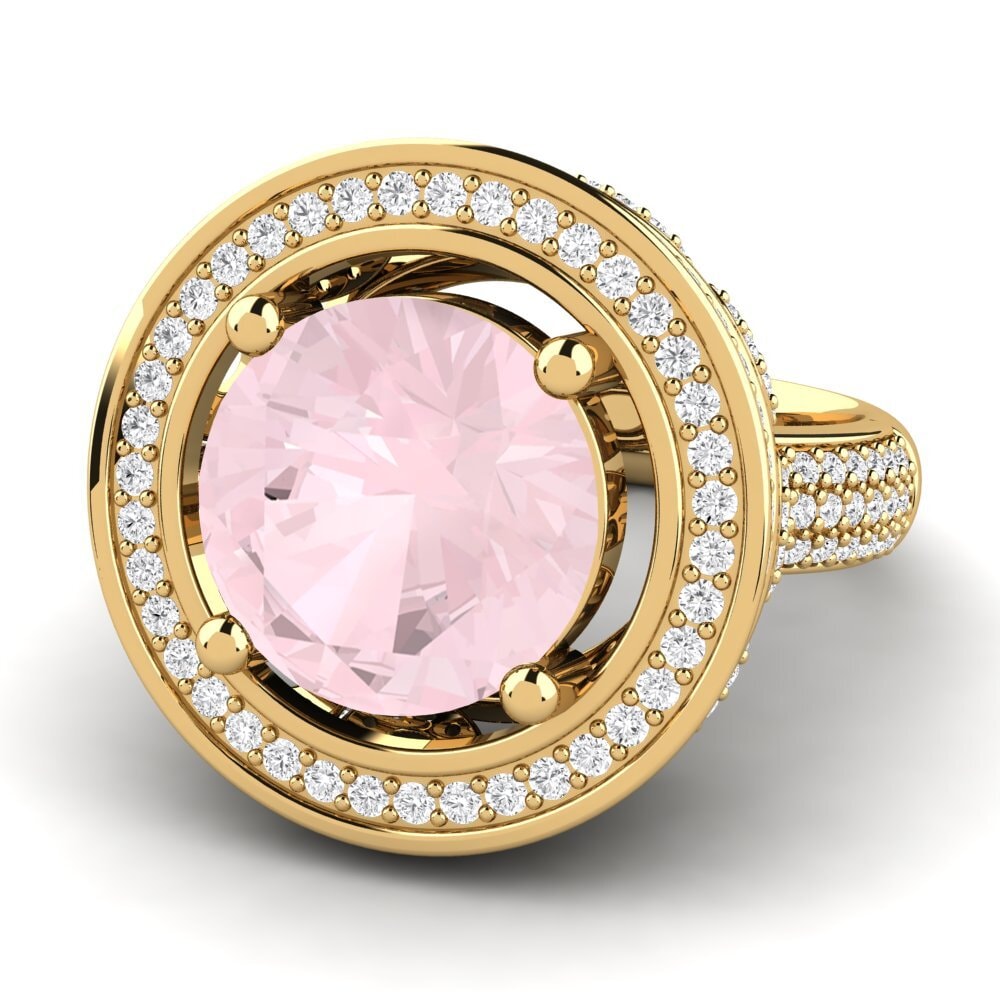 14k Oro Amarillo Anillo Camilla