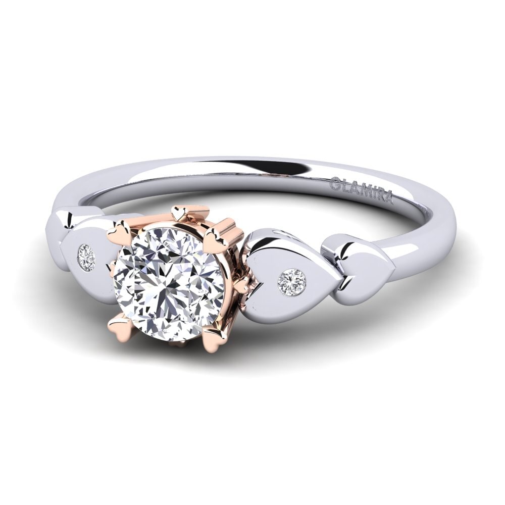 14ct White / Rose Gold Engagement Ring Camponilla