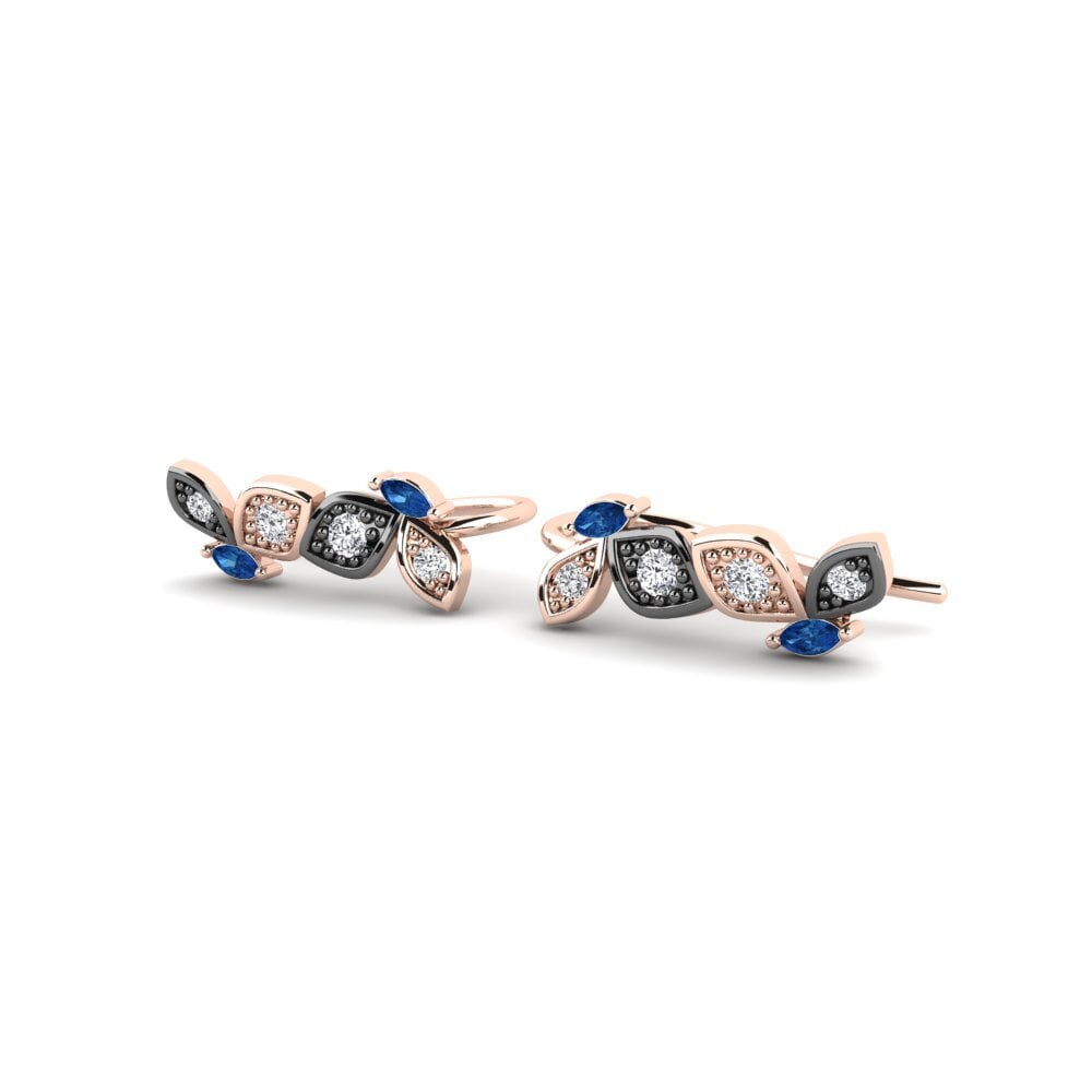 Zircônia azul escuro Brincos Feminino Candacew