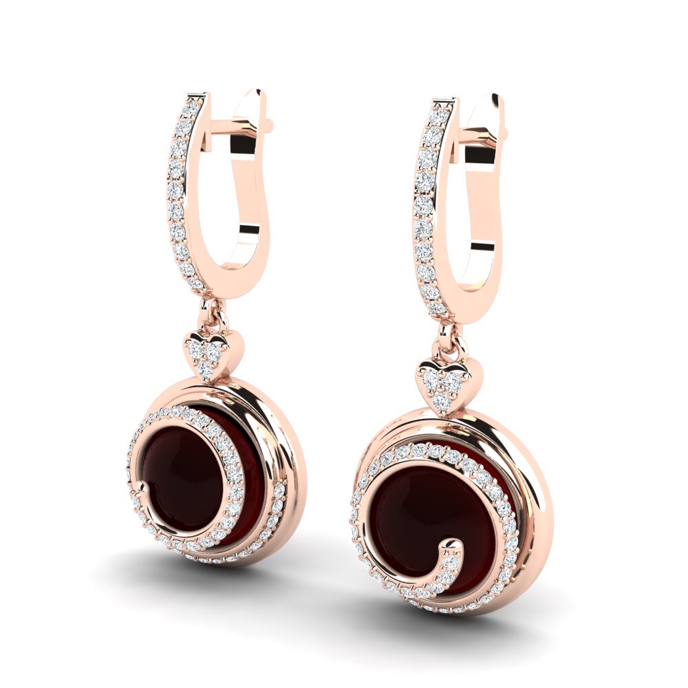 red-375 Cabochon Granada Brincos Feminino Candias