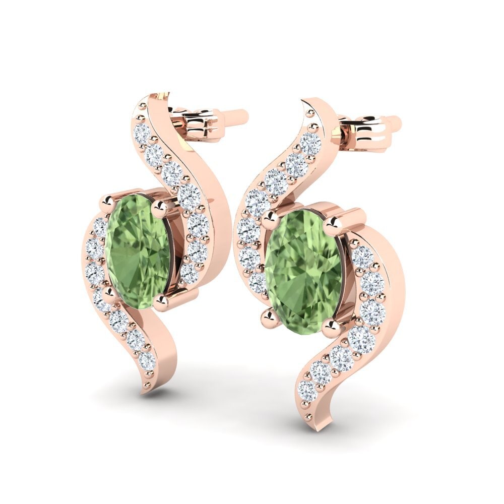 Oro Rosso 585 Zaffiro Verde Orecchino da donna Canruba