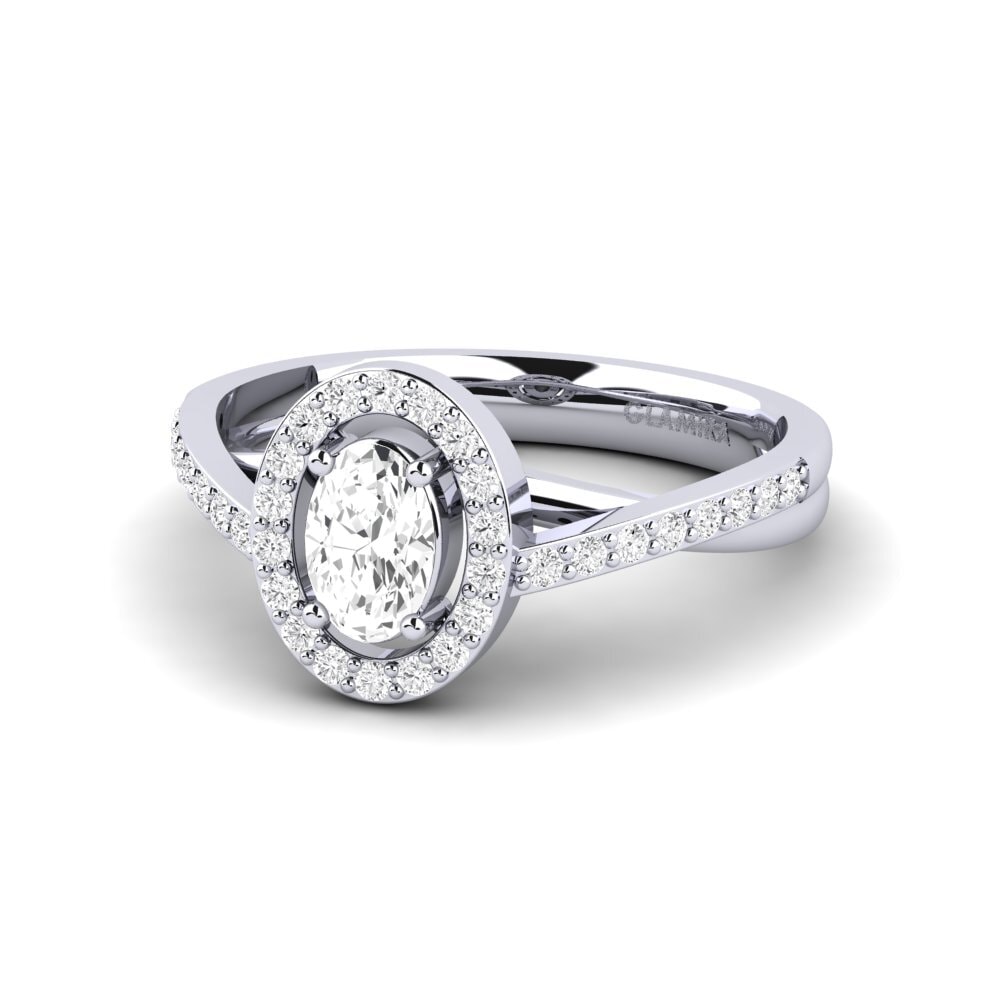 Zafiro blanco Anillo de Mujer Caol