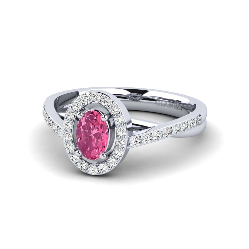 Turmalina rosa Anillo de Mujer Caol
