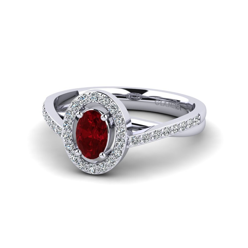 Red Zirconia Women's Ring Caol