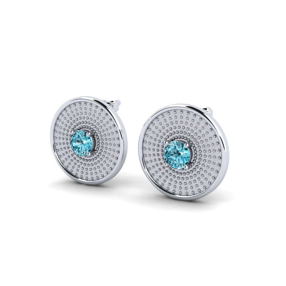 Zircon Bleu Boucle d'oreille femme Caomhan