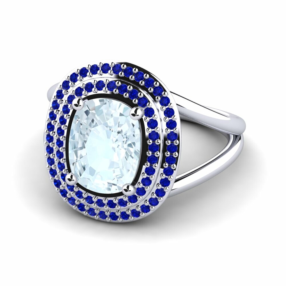 Aguamarina Anillo de compromiso Capritta
