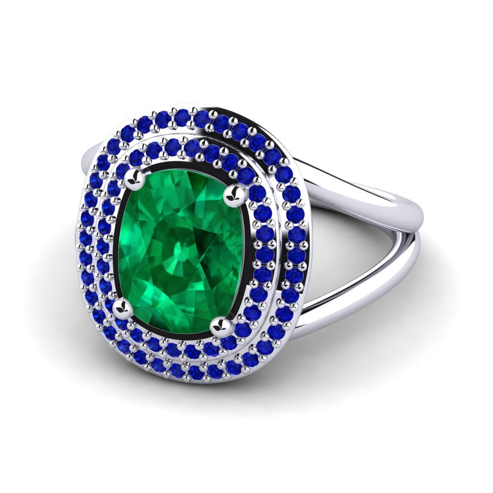 Emerald (Lab Created) Engagement Ring Capritta
