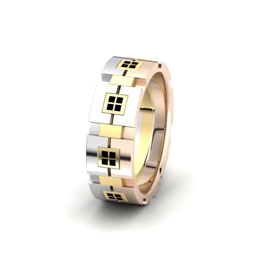 14k White/Yellow/Rose Gold Men's Wedding Ring Captivating Charm 8 mm