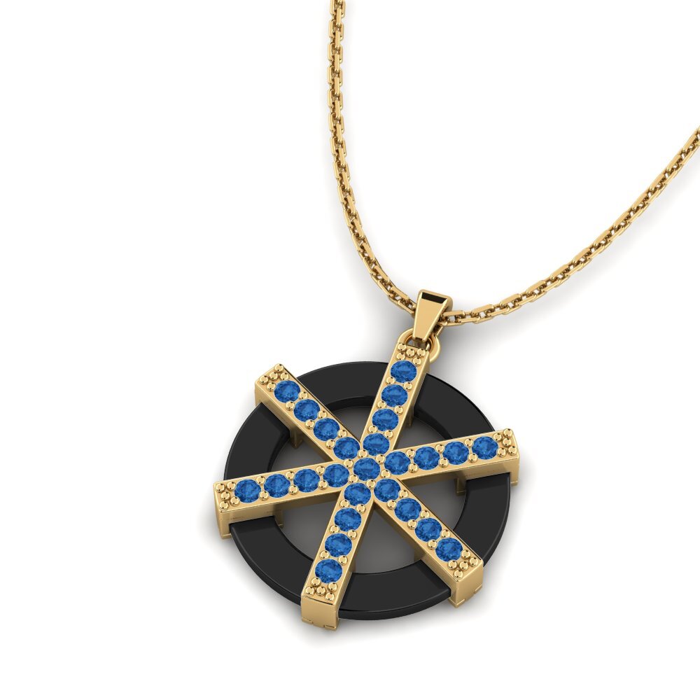 Circonita Azul Oscuro Colgante de Mujer Capuano