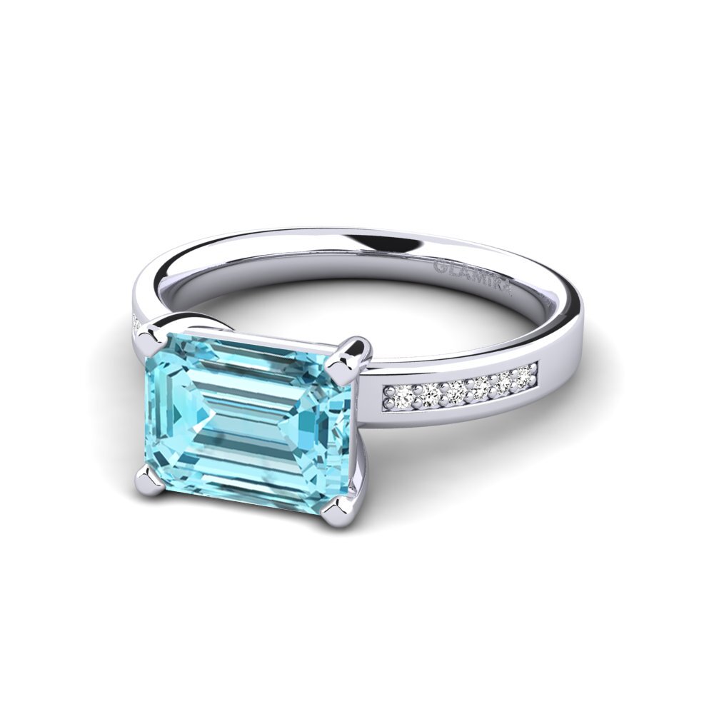 Blue Zircon Engagement Ring Carabell
