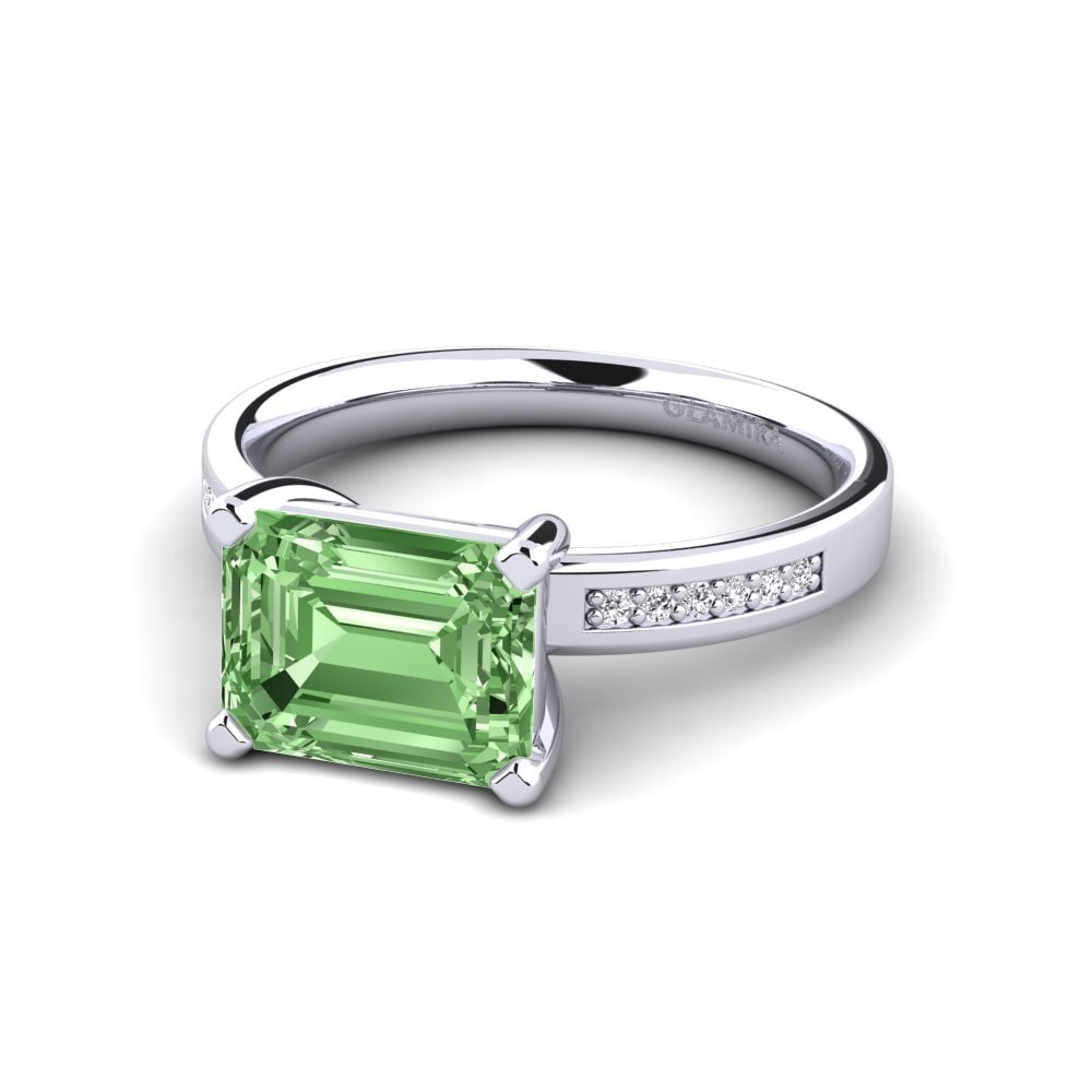 Green Diamond Engagement Ring Carabell