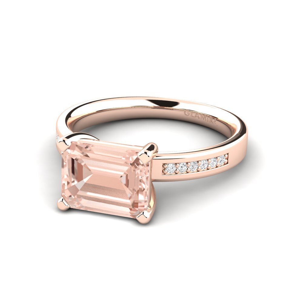 9k Rose Gold Morganite Engagement Ring Carabell