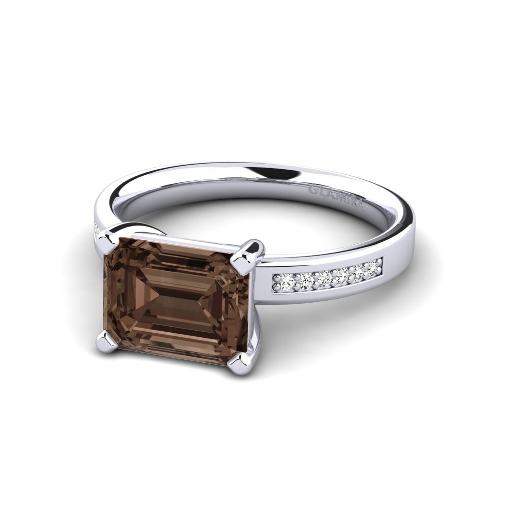 Smoky Quartz Engagement Ring Carabell