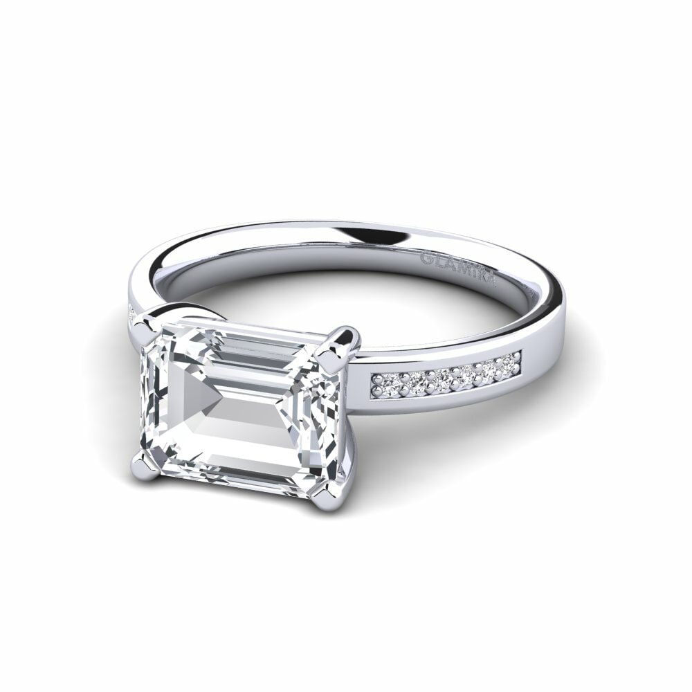 White Zircon Engagement Ring Carabell