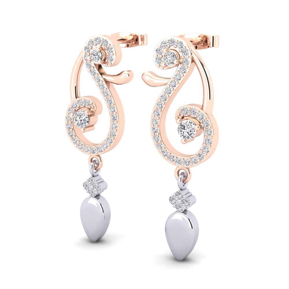 9k Oro Rosa & Blanco Pendiente de mujer Carcee