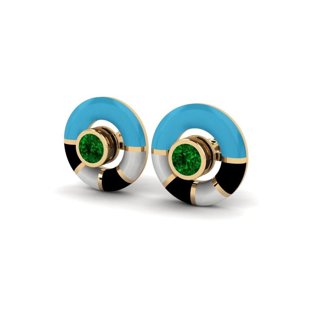 Đá Zirconia Xanh Bông tai nữ Carcule