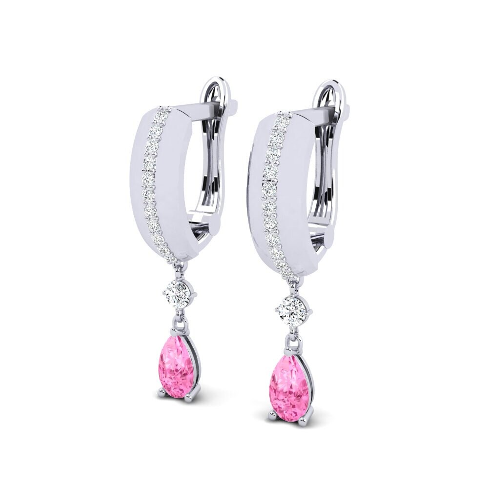 Saphir Rose Boucle d'oreille femme Caret