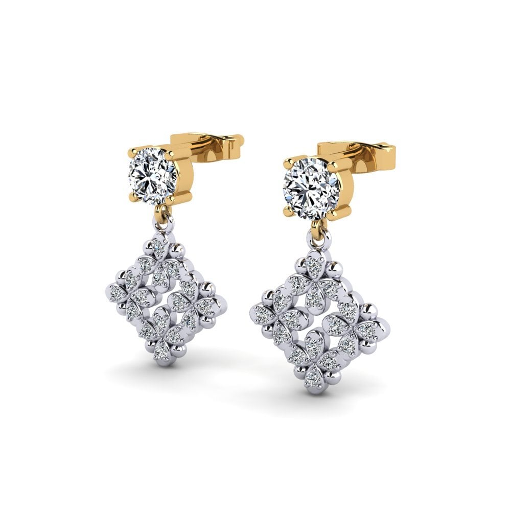 9k Oro Blanco & Amarillo Pendiente de mujer Carib